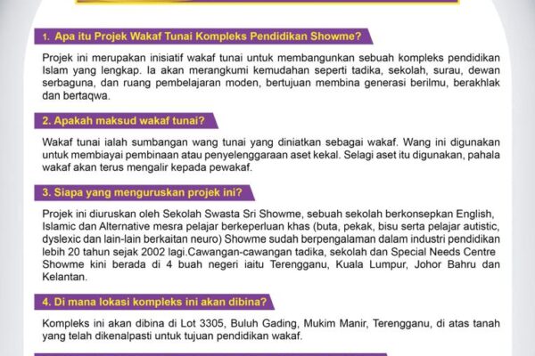 Soalan Lazim: Wakaf Tunai Projek Pendidikan Showme x MAIDAM