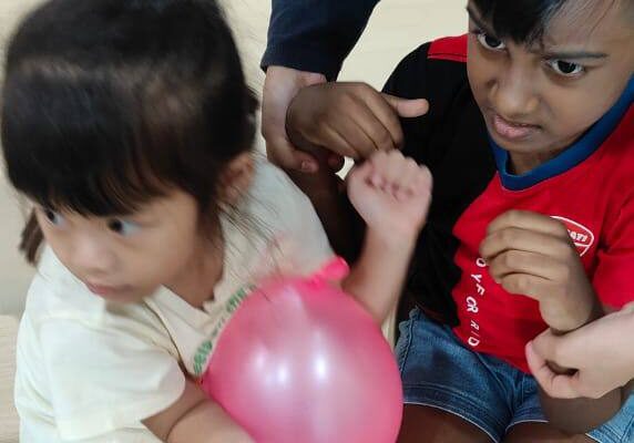 Gross Motor Activity: Passing Balloon with Elbow 🎈